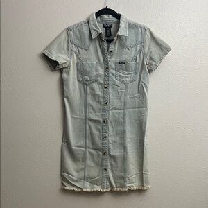 Wrangler Light Gray Denim Mini Dress